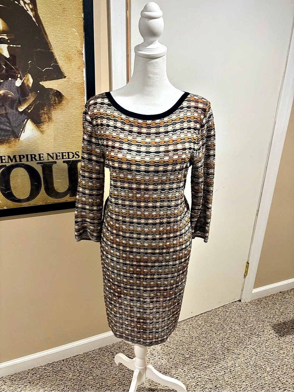 Missoni Geometric Wool Blend Midi Dress Size Medium